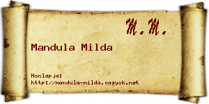 Mandula Milda névjegykártya