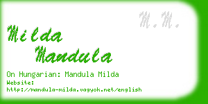milda mandula business card